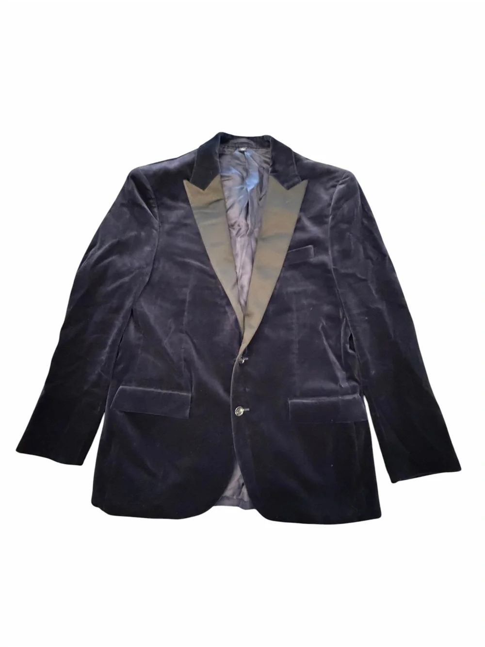 J CREW Ludlow Shawl Collar Tuxedo Dinner Jacket Mens 42 R Slim Navy Blue Velvet